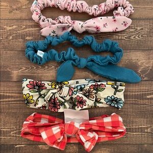 Posh Peanut Pink and Blue Hair Accessories Set with Bow Details